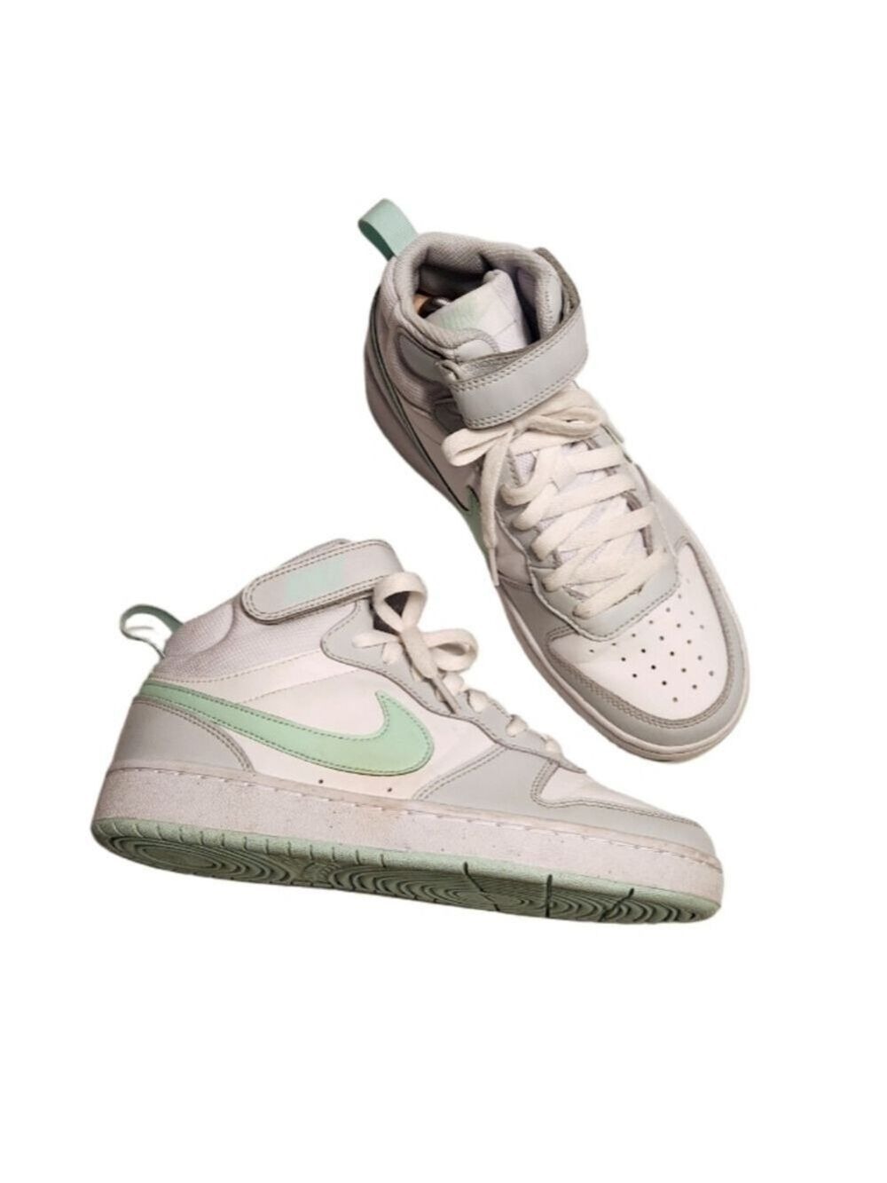 Nike Court Borough Mid 2 Youth White Green Size 6